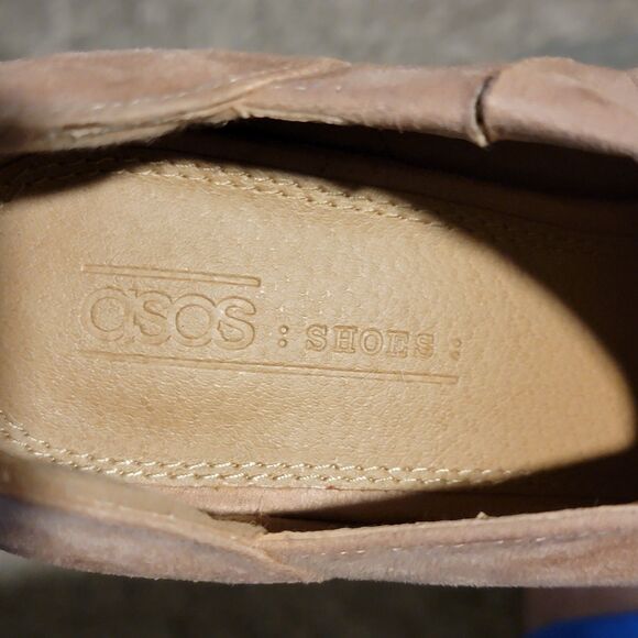 ASOS Women Sz 6 1150417 Beige Summer Platform Block Heel Peep Toe Slide On Shoes - Picture 7 of 10